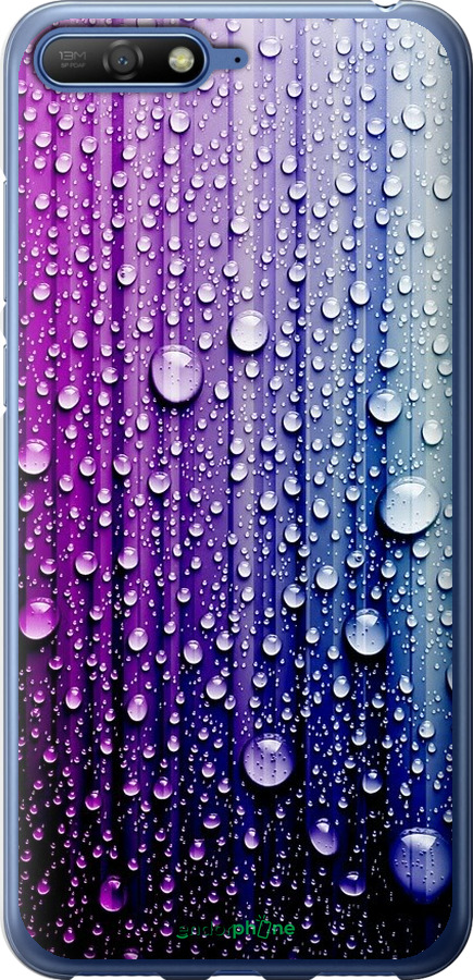 

Силіконовий чохол "Краплини води" для Huawei Y6 2018, Синій