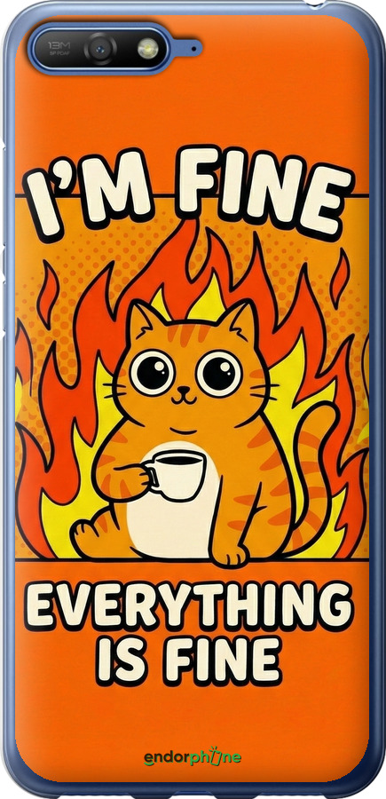 2D пластиковый чехол Funny Cat для Huawei Y6 2018 - 6786t-1637 изображение 