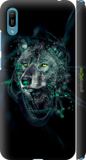 3D пластиковый матовый чехол Wolf для Huawei Y6 2019 - 6610m-1666 изображение 