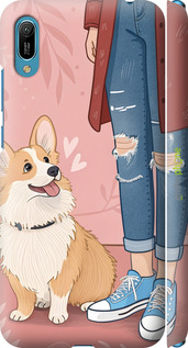 3D пластиковий матовий чехол Корги 3 для Huawei Y6 2019 - 6707m-1666 изображение 