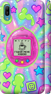 3D пластиковый матовый чехол Y2K Aesthetic Retro Pet: Годуй мене кавою для Huawei Y6 2019 - 6784m-1666 изображение 