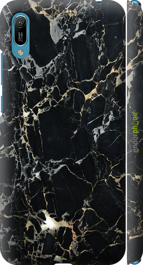 

Plástico mate 3D Capa "Mármore preto" para Huawei Y6 2019