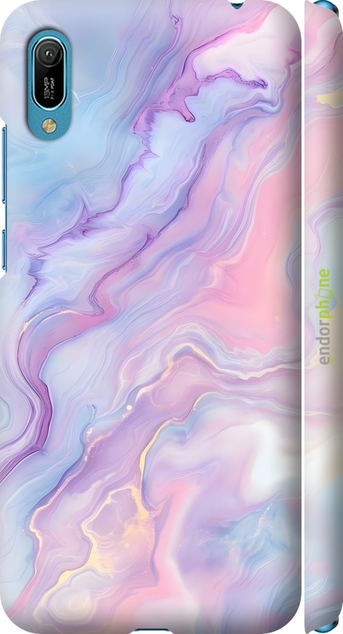 3D пластиковий матовий чехол Нежный мрамор для Huawei Y6 2019 - 6310m-1666 изображение 