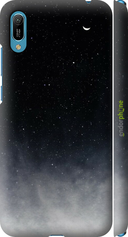 3D пластиковий матовий чехол Голубые облака, Голубая луна для Huawei Y6 2019 - 6396m-1666 изображение 