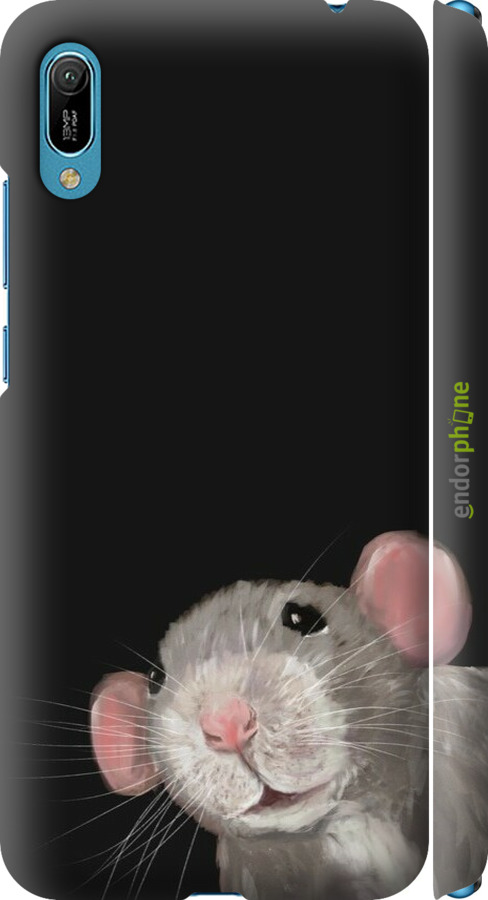 3D пластиковый матовый чехол The Peeking Rat для Huawei Y6 2019 - 6442m-1666 изображение 