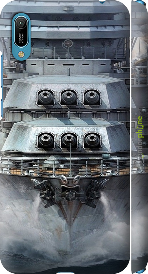 3D пластиковий матовий чехол Лінкор, world of tanks, wargaming, військовий корабель для Huawei Y6 2019 - 6453m-1666 изображение 