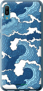 2D пластиковый чехол Абстрактный рисунок морских волн для Huawei Y6 2019 - 6538t-1666 изображение 
