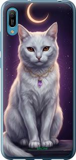 Силиконовый чехол Mystic White Cat Gothic Dark Purple Gold для Huawei Y6 2019 - 6805u-1666 изображение 