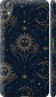 3D пластиковый матовый чехол Celestial Harmony: Sun & Moon Gold Mystic Pattern для Huawei Y6 II - 6778m-338 изображение 