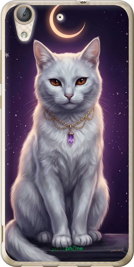 Силиконовый чехол Mystic White Cat Gothic Dark Purple Gold для Huawei Y6 II - 6805u-338 изображение 
