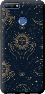 TPU чехол Celestial Harmony: Sun & Moon Gold Mystic Pattern для Huawei Y6 Prime 2018 - 6778b-1441 изображение 