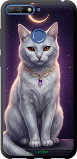 TPU чехол Mystic White Cat Gothic Dark Purple Gold для Huawei Honor 7A Pro - 6805b-1440 изображение 