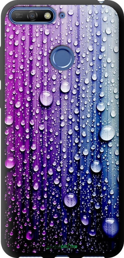 

TPU чорний чохол "Краплини води" для Huawei Honor 7C, Синій