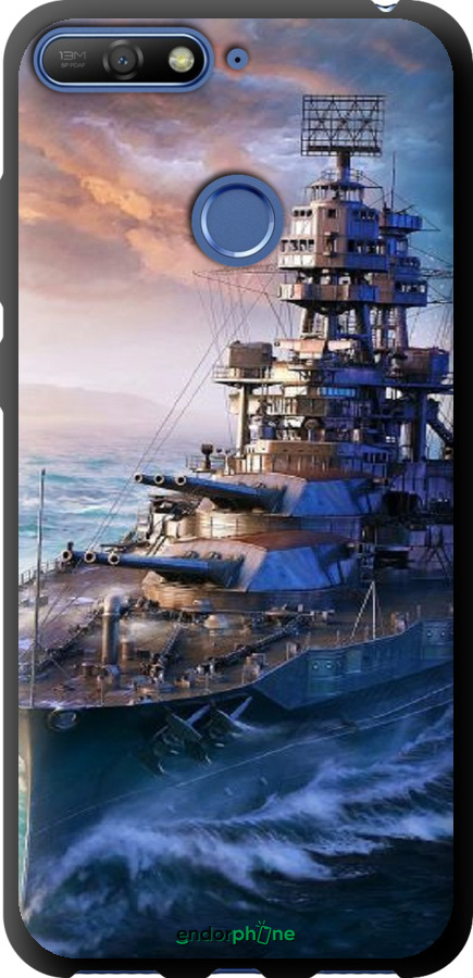 TPU чехол Військовий корабель, world of tanks, wargaming для Huawei Honor 7C - 6461b-1411 изображение 