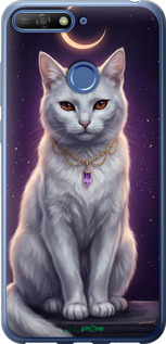 2D пластиковый чехол Mystic White Cat Gothic Dark Purple Gold для Huawei Honor 7A Pro - 6805t-1440 изображение 
