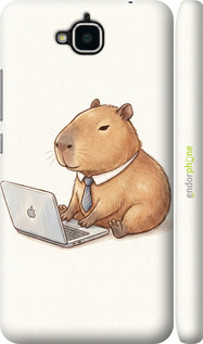 3D пластиковый матовый чехол 'Funny Capybara CEO Working' для Huawei Y6 Pro изображение 1