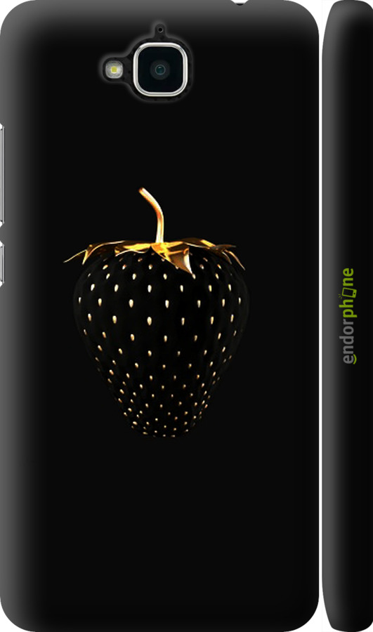 

3D пластиковий матовий чохол "Чорна полуниця" для Huawei Enjoy 5, Чорний