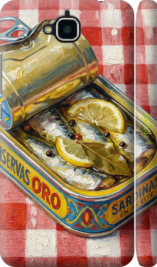 3D пластиковый матовый чехол Vintage Sardine Tin Phone для Huawei Y6 Pro - 6772m-355 изображение 