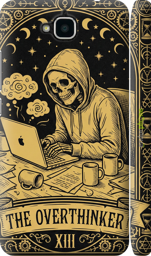 3D пластиковый матовый чехол The Overthinker для Huawei Y6 Pro - 6774m-355 изображение 