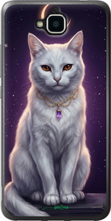 Силиконовый чехол Mystic White Cat Gothic Dark Purple Gold для Huawei Y6 Pro - 6805u-355 изображение 