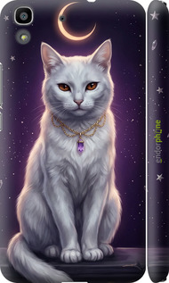 3D пластиковий матовий чехол Mystic White Cat Gothic Dark Purple Gold для Huawei Y6 - 6805m-333 изображение 