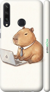 3D пластиковый матовый чехол 'Funny Capybara CEO Working' для Huawei Y6p изображение 1