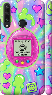 3D пластиковый матовый чехол Y2K Aesthetic Retro Pet: Годуй мене кавою для Huawei Y6p - 6784m-1952 изображение 