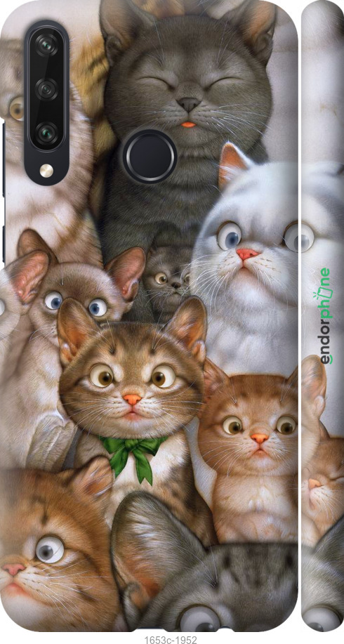 

3D пластиковий матовий чохол "Коти" для Huawei Y6p