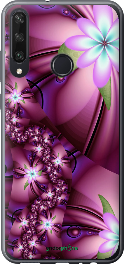 

2D пластиковий чохол "Квіткова мозаїка" для Huawei Y6p, Рожевий