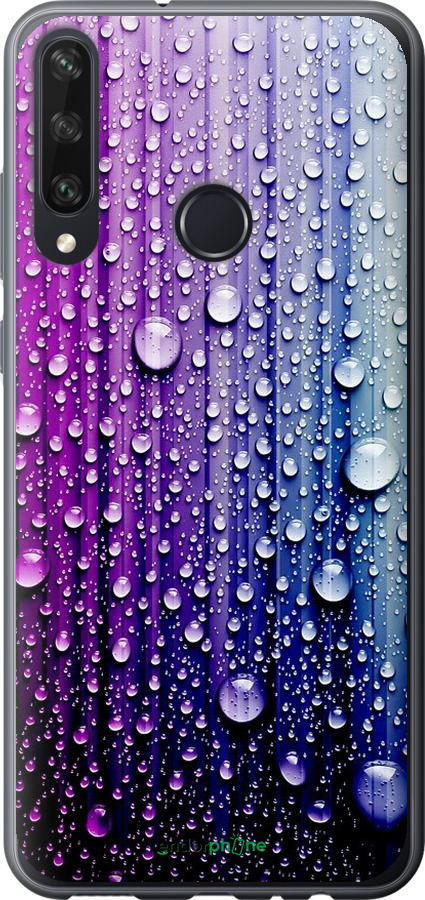 

2D пластиковий чохол "Краплини води" для Huawei Y6p, Синій