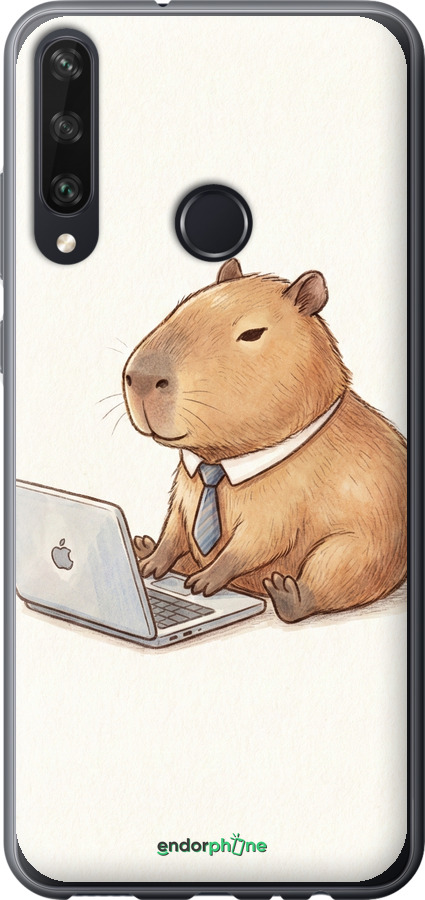 2D пластиковый чехол Funny Capybara CEO Working для Huawei Y6p - 6777t-1952 изображение 