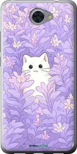Силиконовый чехол Котик в цветах для Huawei Y7 2017 - 6390u-1019 изображение 
