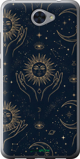 Силиконовый чехол Celestial Harmony: Sun & Moon Gold Mystic Pattern для Huawei Y7 2017 - 6778u-1019 изображение 