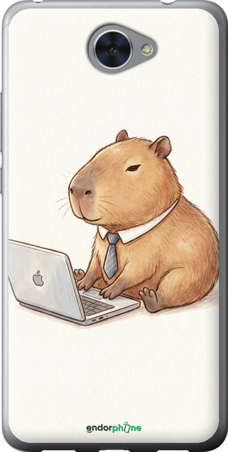 Силиконовый чехол Funny Capybara CEO Working для Huawei Y7 2017 - 6777u-1019 изображение 