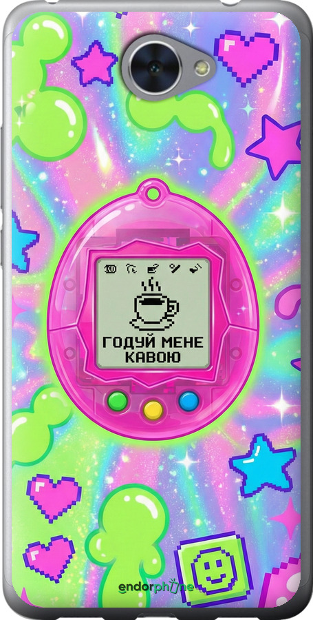 Силиконовый чехол Y2K Aesthetic Retro Pet: Годуй мене кавою для Huawei Y7 2017 - 6784u-1019 изображение 