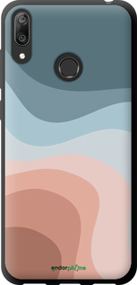 TPU чехол С синими и розовыми волнами в стиле ретро для Huawei Y7 2019 - 6532b-1638 изображение 