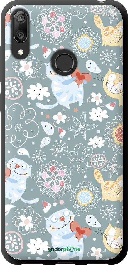 TPU чехол Котята v3 для Huawei Y7 2019 - 1223b-1638 изображение 