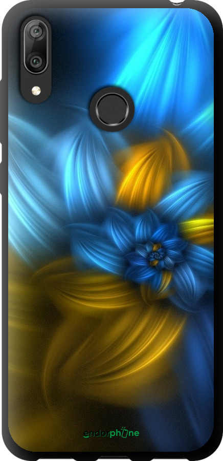 

TPU чорний чохол "Візерунок 46" для Huawei Y7 2019, Синій