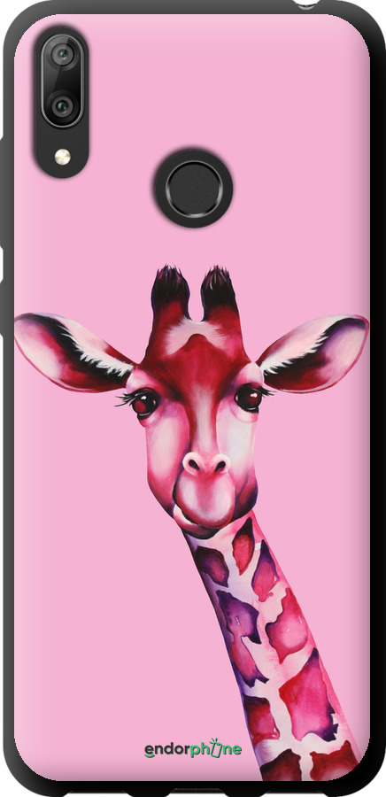 TPU чехол Розовая жирафа для Huawei Y7 2019 - 4441b-1638 изображение 