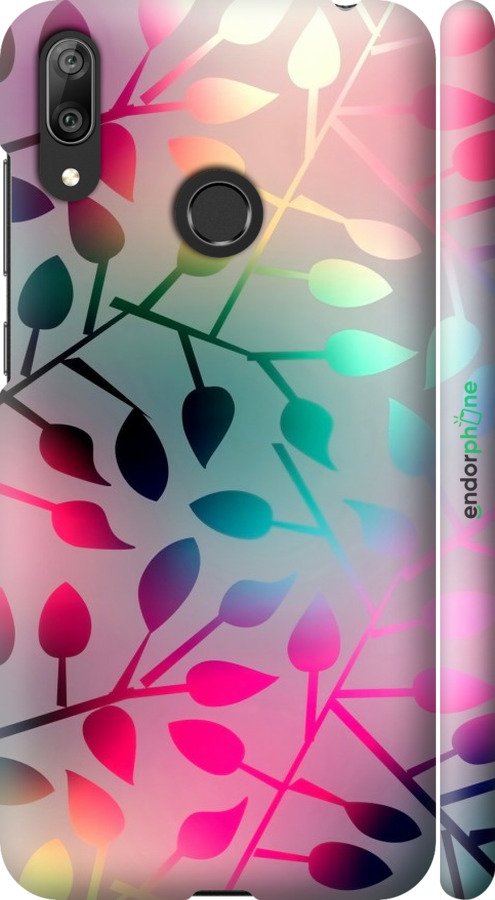 

3D пластиковий матовий чохол "Листя" для Huawei Y7 2019