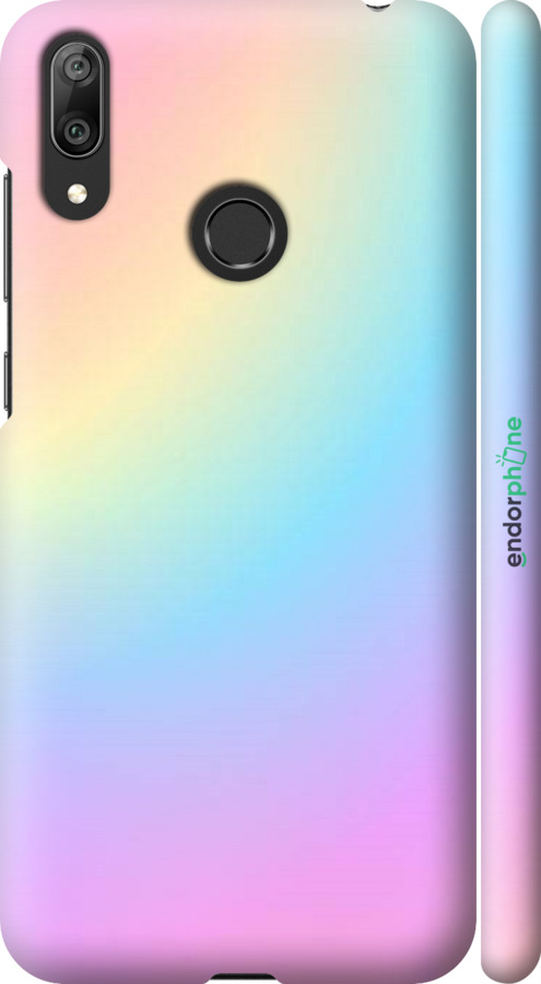 

3D пластиковий матовий чохол "Веселка 2" для Huawei Y7 2019, Рожевий
