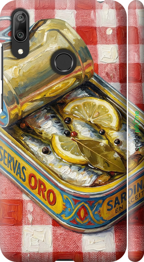 3D пластиковый матовый чехол Vintage Sardine Tin Phone для Huawei Y7 2019 - 6772m-1638 изображение 