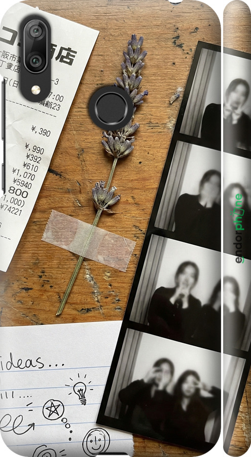 3D пластиковый матовый чехол Aesthetic Scrapbook Collage для Huawei Y7 2019 - 6773m-1638 изображение 