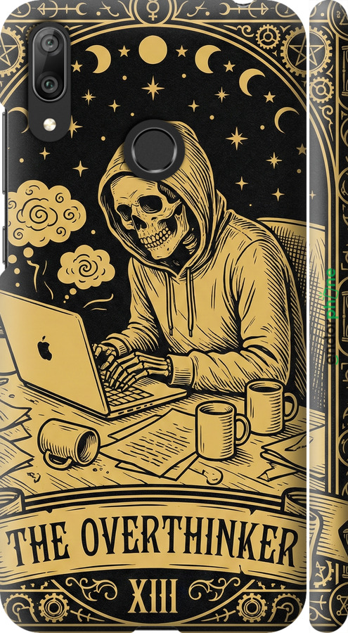 3D пластиковий матовий чехол The Overthinker для Huawei Y7 2019 - 6774m-1638 изображение 