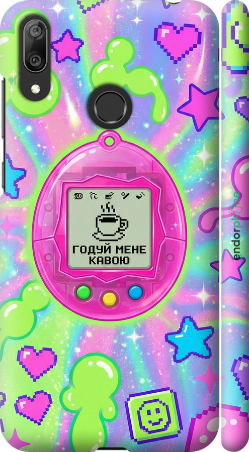 3D пластиковий матовий чехол Y2K Aesthetic Retro Pet: Годуй мене кавою для Huawei Y7 2019 - 6784m-1638 изображение 