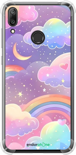 Силикон с усиленными углами чехол Облака и радуга для Huawei Y7 2019 - 6312sp-1638 изображение 