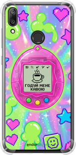 Силикон с усиленными углами чехол Y2K Aesthetic Retro Pet: Годуй мене кавою для Huawei Y7 2019 - 6784sp-1638 изображение 