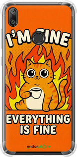 Силикон с усиленными углами чехол 'Funny Cat' для Huawei Y7 2019 изображение 5