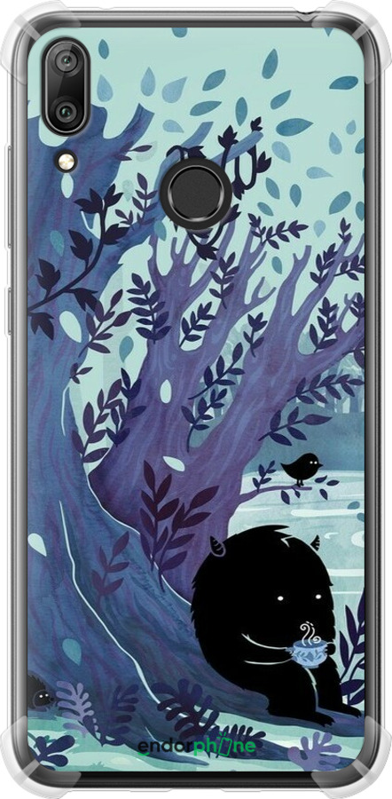 Силикон с усиленными углами чехол Арт принт Тихое место чая для Huawei Y7 Prime 2019 - 6544sp-1658 изображение 