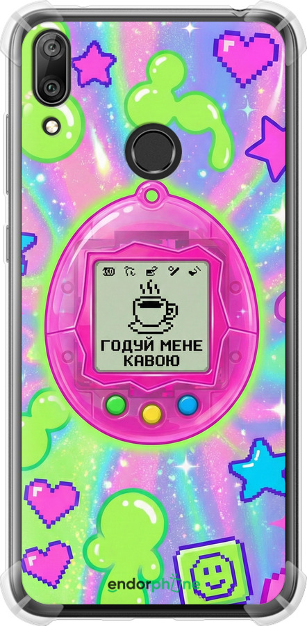 Силикон с усиленными углами чехол Y2K Aesthetic Retro Pet: Годуй мене кавою для Huawei Y7 2019 - 6784sp-1638 изображение 